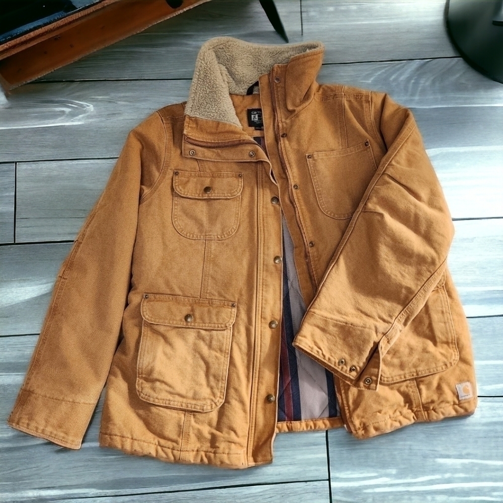 Kelsey Asbille Monica Dutton Carhartt Women's Weathered Duck Wesley Coat M - Picture 13 of 13